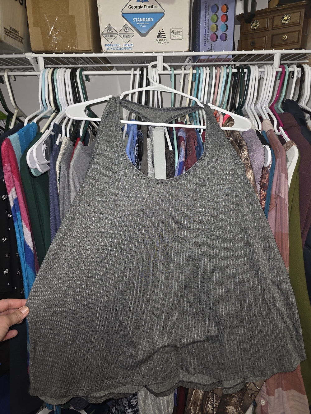 Old Navy Dark Gray Ribbed Racerback Tank